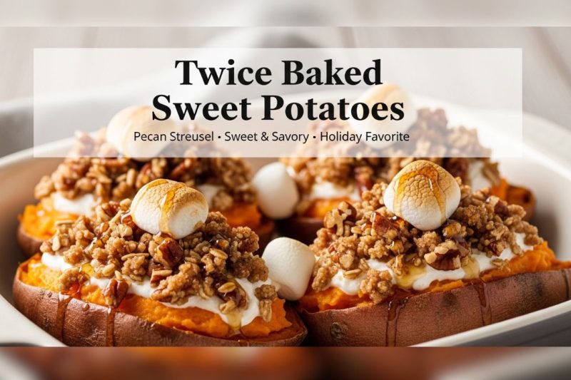 Twice Baked Sweet Potatoes with Pecan Streusel – The Perfect Holiday Side