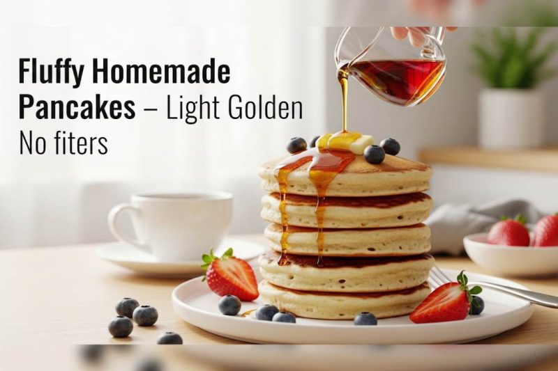 Fluffy Homemade Pancake Recipe – Light, Thick & Perfectly Golden