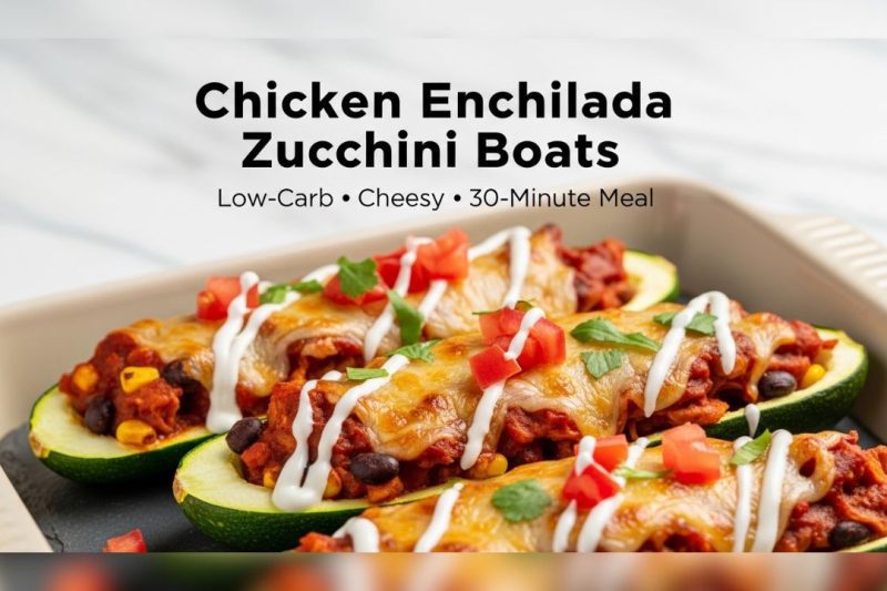 Easy Chicken Enchilada Stuffed Zucchini Boats – Low Carb & Delicious