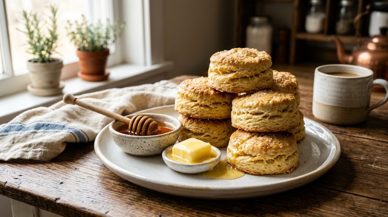 Master the art of making golden, yummy biscuits at home. A simple sweet dessert recipe that is buttery, flaky, and perfect for any time of day.