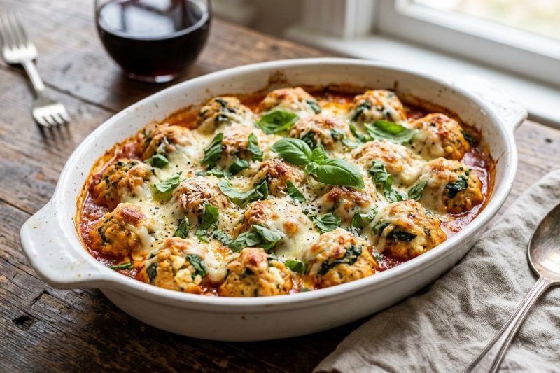 Baked Chicken Ricotta Meatballs with Spinach | Tender & Healthy 🌿️🧆