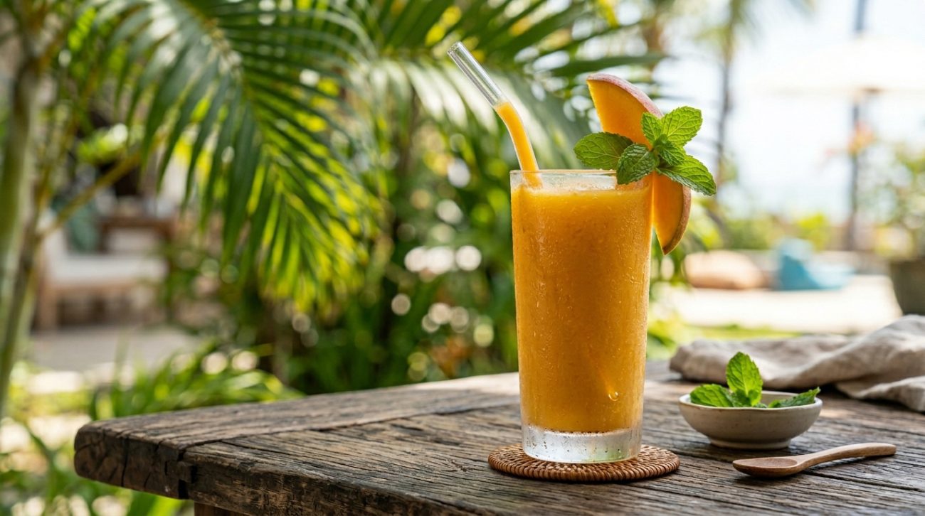 Learn how to make the best mango juice at home. A refreshing, thick, and yummy drinks recipe using fresh mangoes and natural sweeteners for a perfect tropical treat.