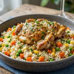 Epic Garlic Butter Chicken with Veggie Medley Rice (Easy One-Pan Dinner)