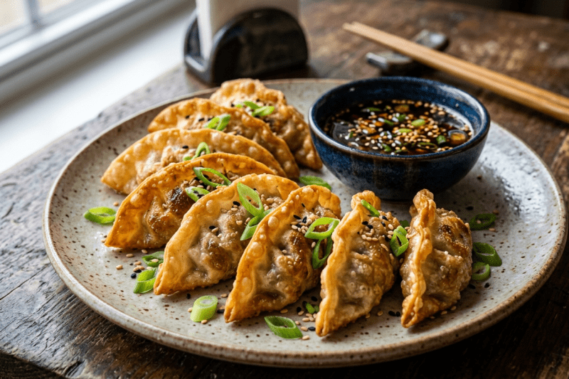 Crispy Air Fryer Dumplings with Dipping Sauce – Ready in 15 Minutes