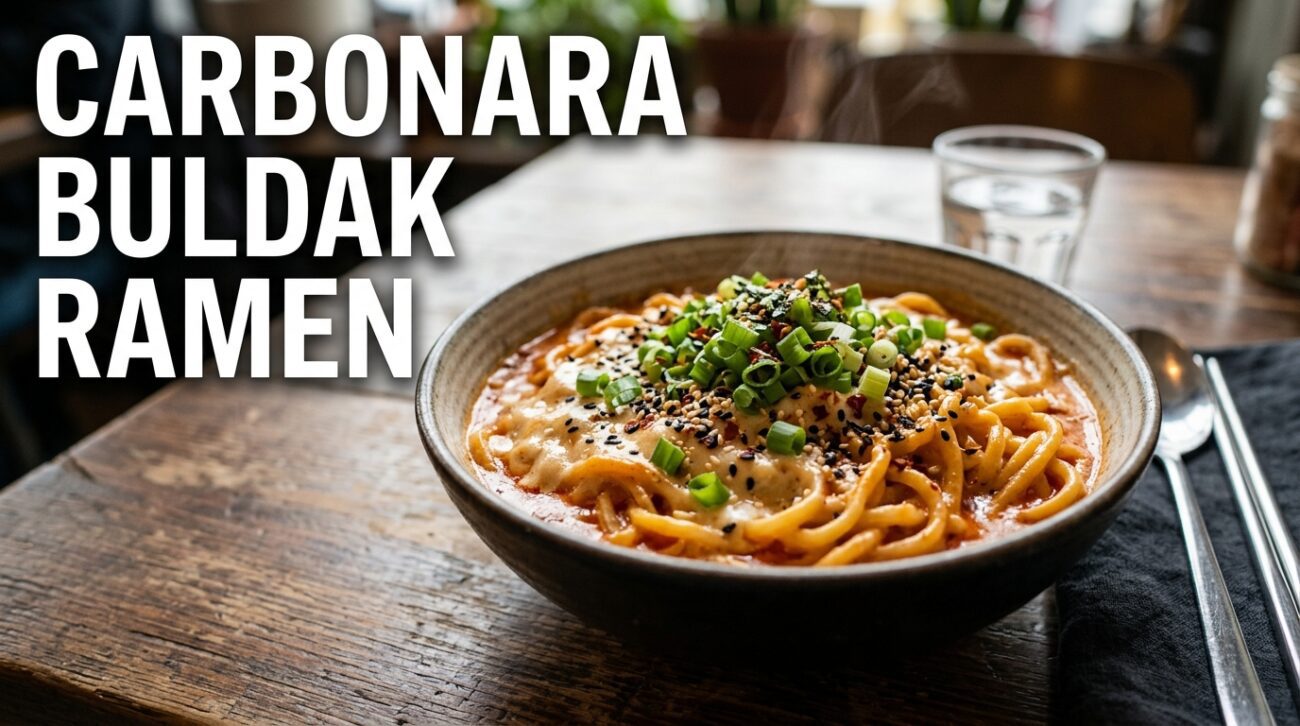 Try this mouthwatering carbonara buldak ramen recipe for a spicy, creamy twist on a classic favorite.
