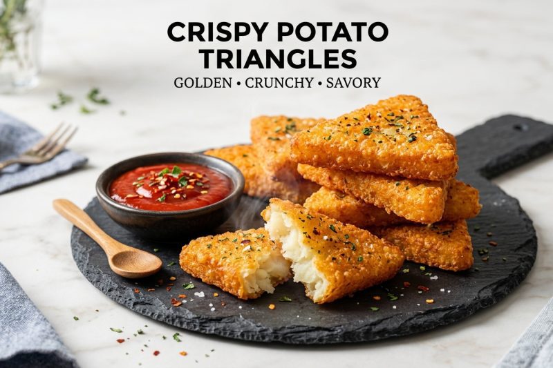 Easy Crispy Potato Triangles Recipe | Crunchy & Savory Snack