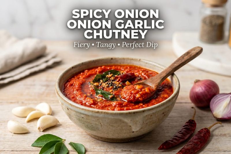 Spicy & Tangy Onion Garlic Chutney Recipe | Easy Indian Dip