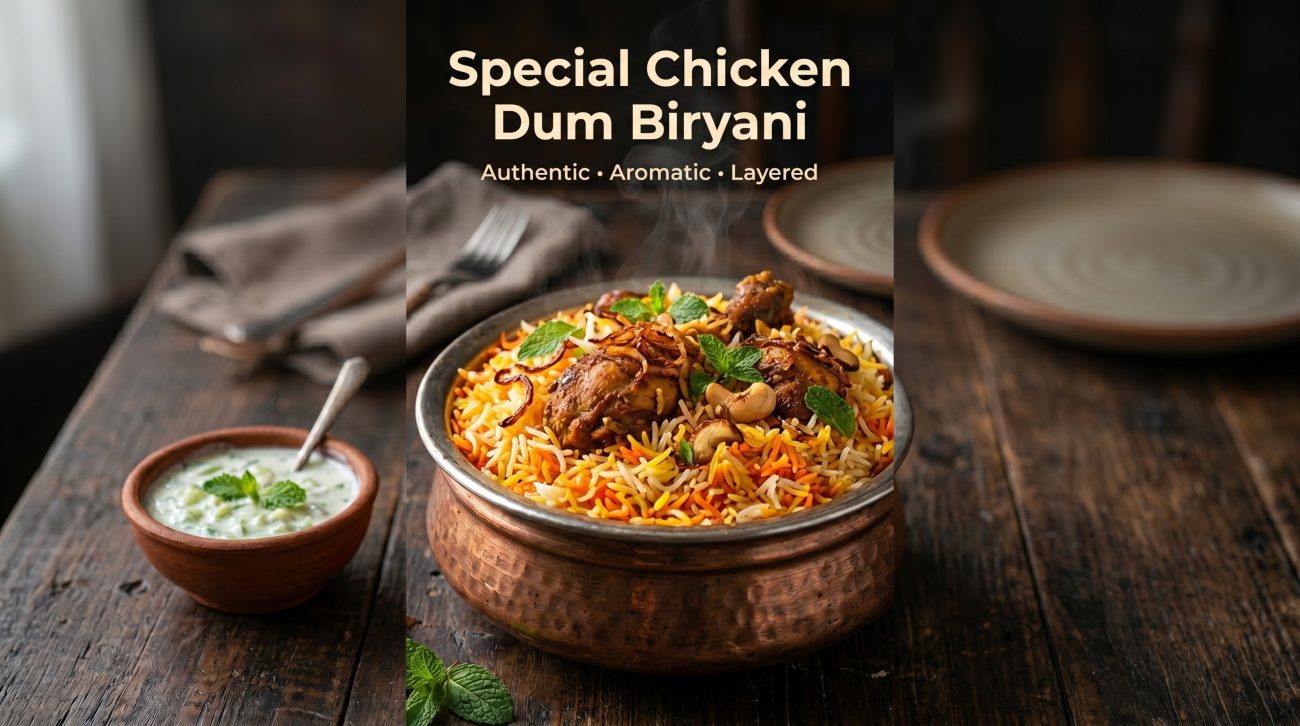 Authentic Special Chicken Dum Biryani Recipe | Restaurant Style