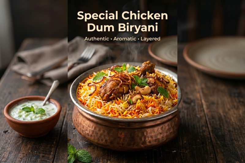 Authentic Special Chicken Dum Biryani Recipe | Restaurant Style
