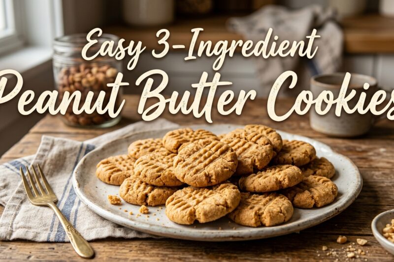 Delicious 3-Ingredient Peanut Butter Cookies Recipe
