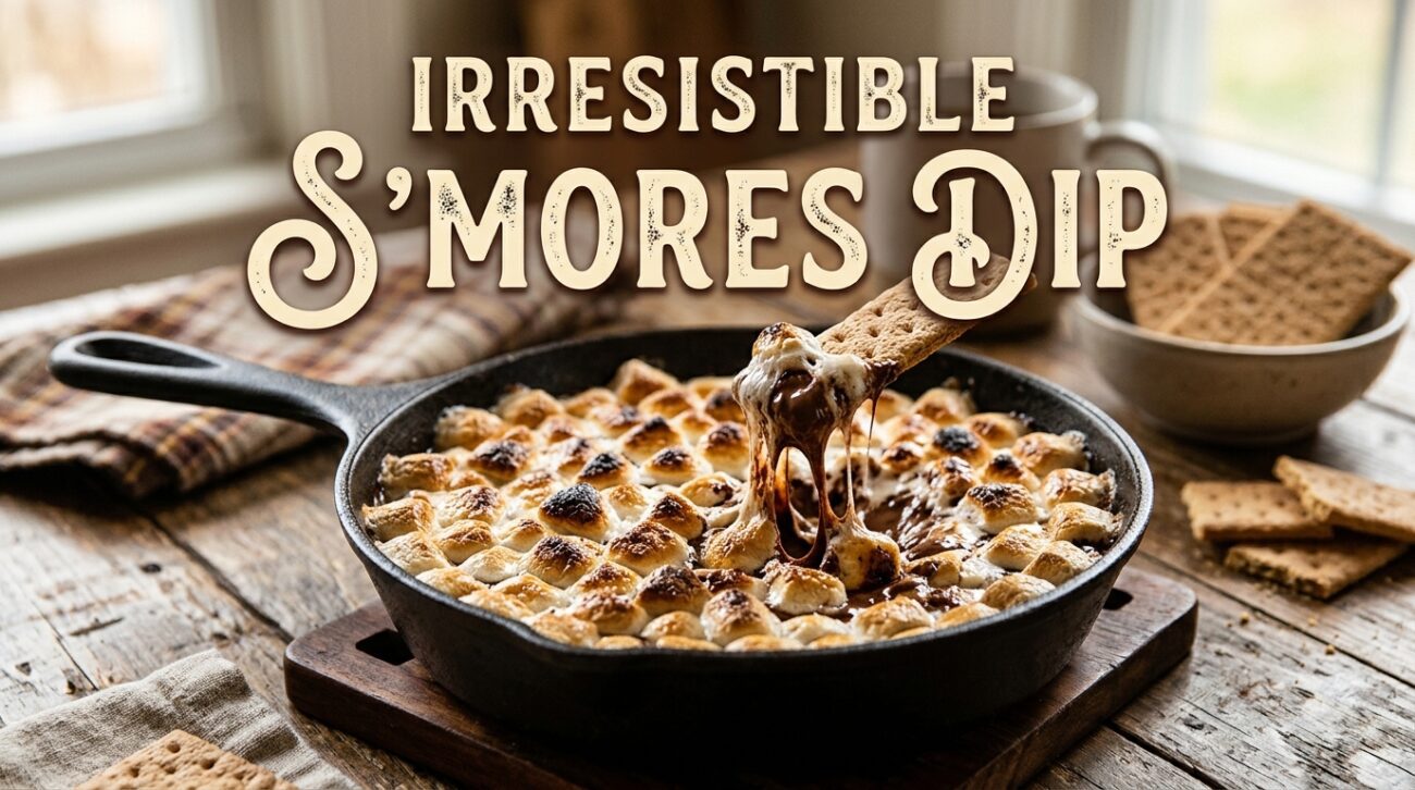 Make the perfect s'mores dip recipe in the oven. Indulge in this gooey, chocolatey treat that everyone will love!