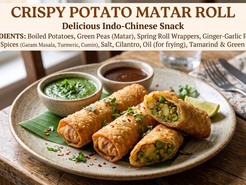 Crispy Potato Matar Roll