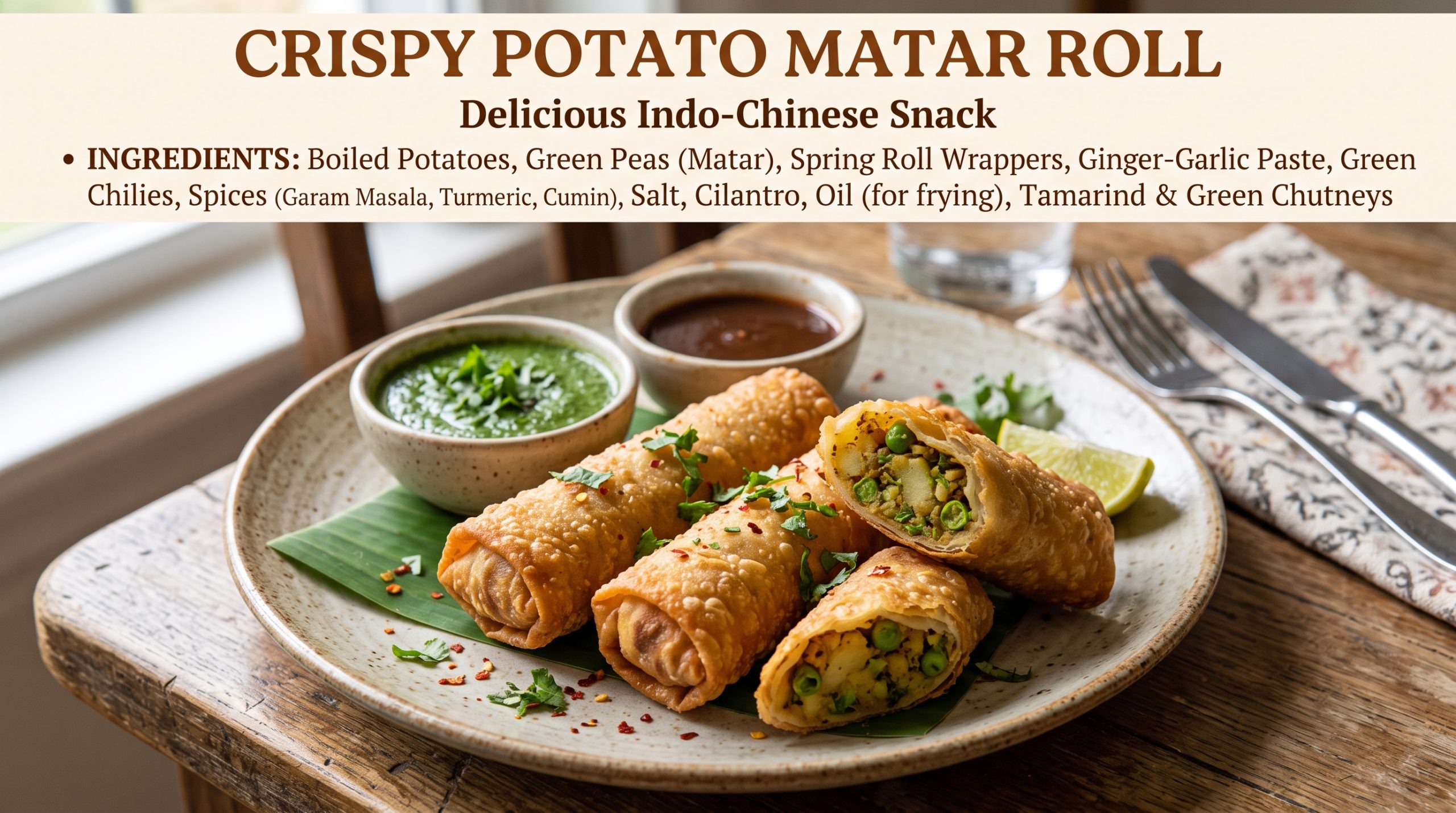 Crispy Potato Matar Roll
