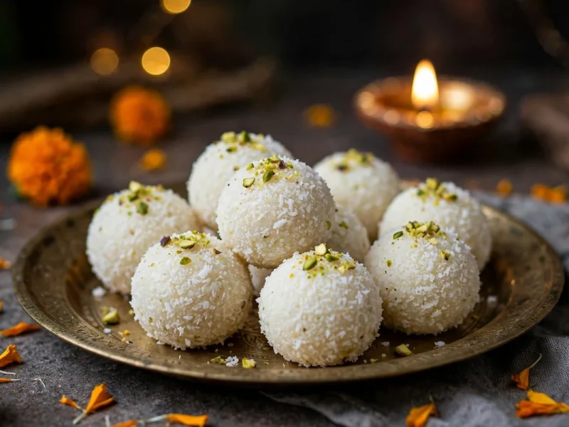 Coconut Ladoo Recipe — 3 Ingredients, 15 Minutes