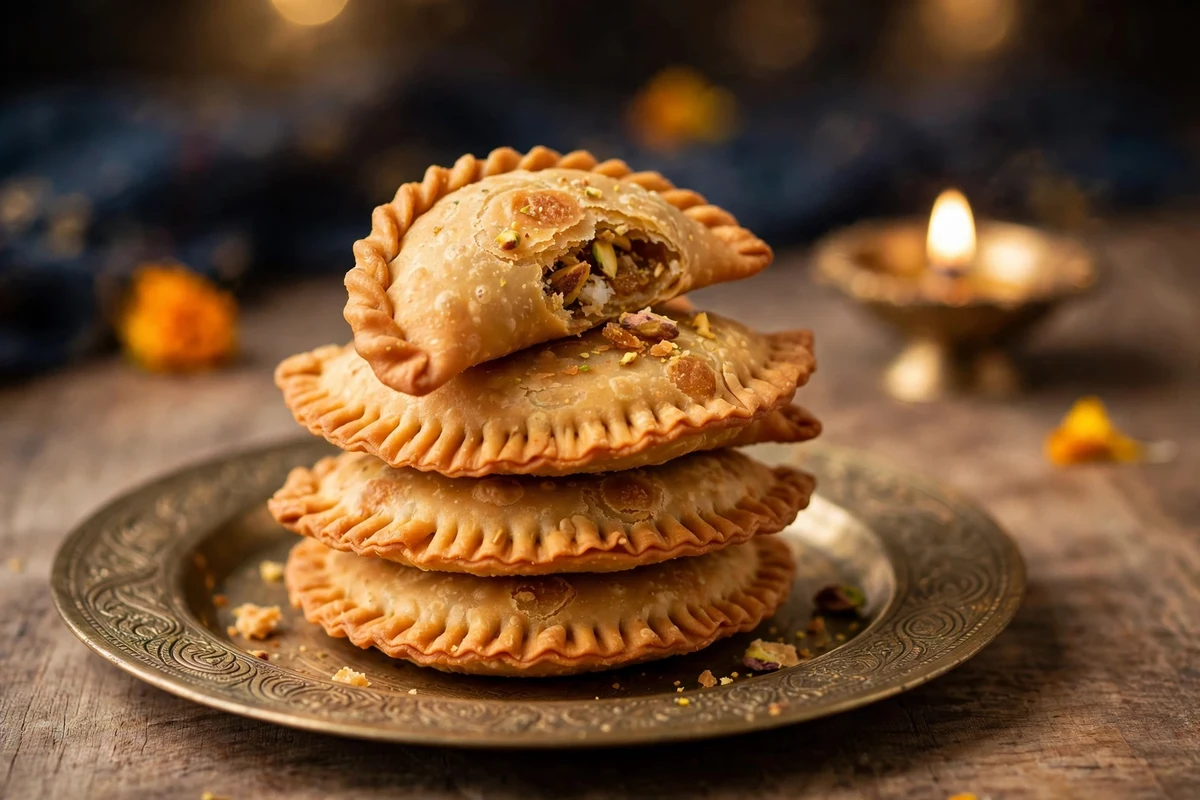 Gujiya Recipe — Crisp Half-Moons with Khoya & Coconut Filling